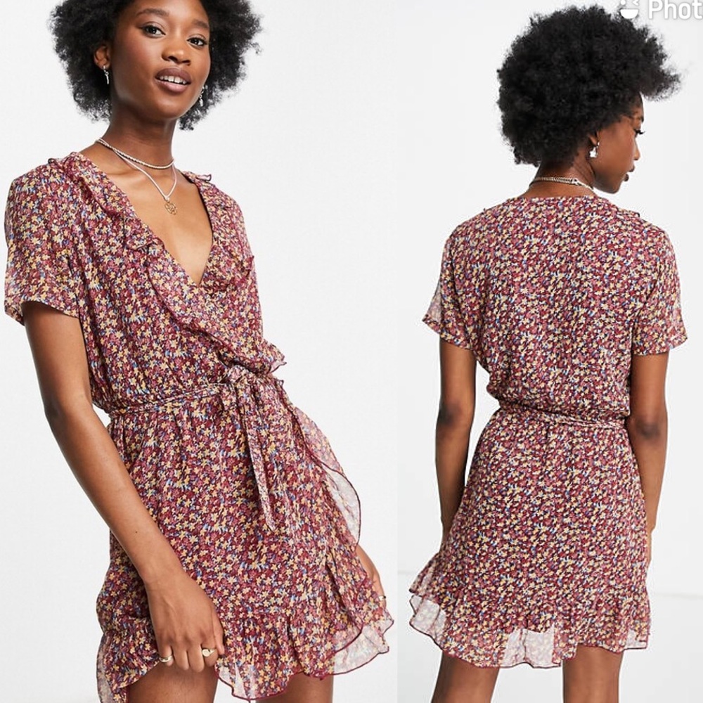 NWT JDY Jacqueline De Yong Faux Wrap Dress